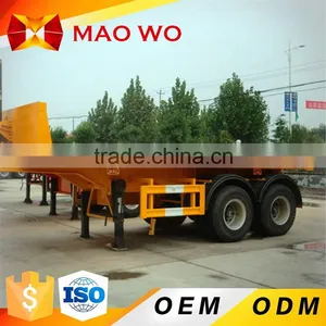China 20ft Flat Bed Trailer or 40 ft Flatbed Container Semi Trailer for Sale thumbnail-3