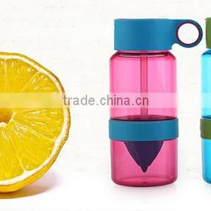 BPA Free Clear Infuser Lemon Plastic Fruit Drinking Water Bottle thumbnail-2