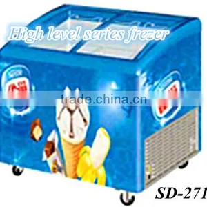 Sliding Curved Glass Door Chest Freezer Commercial Display Top Open Freezer thumbnail-1