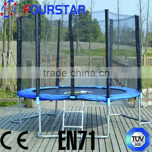 8FT L Shape Leg Round Trampoline With Ladder thumbnail-1