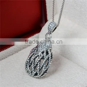 European Style Vintage Sterling Silver Pendant Necklace thumbnail-2