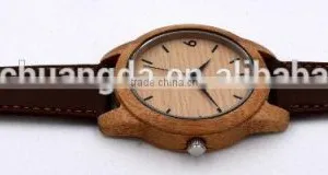 2016 High Quality Natural Bamboo Retro Round Dial Wood Watch thumbnail-6