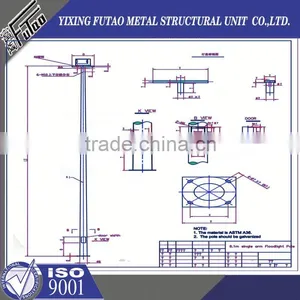 High Quality Galvanized Outdoor Hot Sale Street Lamp Pole thumbnail-1