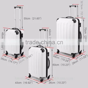 New 3PCS Silver Carry On Luggage Set Trolley Suitcase Travel Bag Spinner ABS PC thumbnail-2
