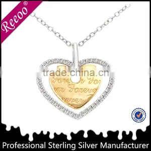 Mom Pendant, Double Heart Design Hot Sale Gift, Mother's Day Gift thumbnail-1