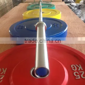 Weight Lifting Olympic Bar With Solid Virgin Training Bumper Plate thumbnail-4