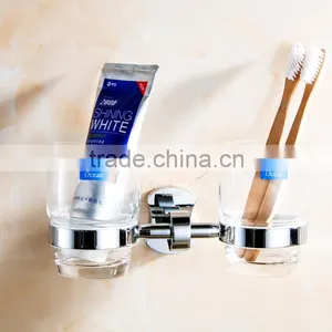Bathroom Accessory With Brass Double Cup Holder for Hotel Family Use. thumbnail-2