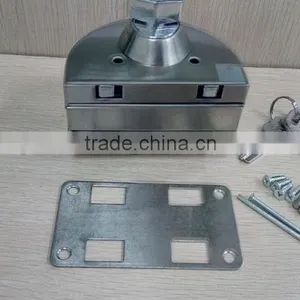 Stainless Steel Door Lock With 3 Brass Keys for Glass Door thumbnail-3