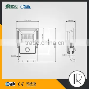 High Bright 10W Cranked Bracket Sensor LED Floodlight thumbnail-5