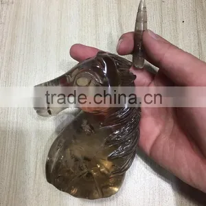 Natural Smoky Rock Quartz Crystal Unicorn thumbnail-6