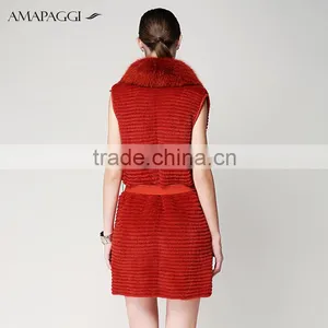 Hot Sale Knitting Mink Fur Vests & Waistcoats for Women thumbnail-3