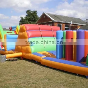 Outdoor Playground With Slide Large Inflatable Fun City Children Climbing Wall Obstacle Course thumbnail-4