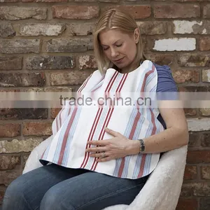 Custom Italy Hotsale Fashion Top Quality 100% Ring Spun Cotton Woven Yarn Dyle Blue Stripe Poncho thumbnail-1