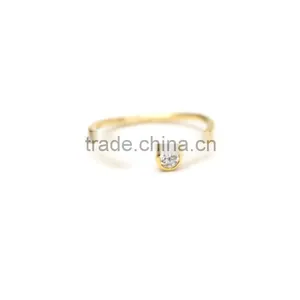 High Quality Gold Color Nature Zircon on Two End Adjustable Ring thumbnail-3