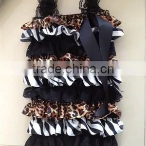 Hot Sale Fashion/ Pretty/ Soft Ruffled Rompers Baby Sleeveless Rompers/ Bodysuit Best Posh Petti Ruffle Lace And Satin Rompers thumbnail-6