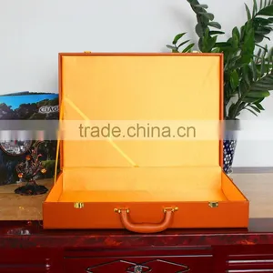 Chinese Factories Wholesale Custom High-grade PU Leather Gift Boxes, Brown Display Box thumbnail-1
