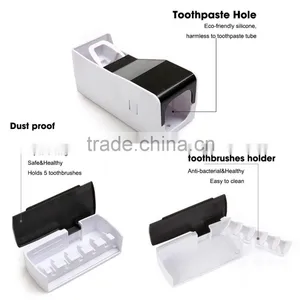 Dustproof Toothpaste Dispenser and Toothpaste Squeezer Kit Kid's 5 Toothbrush Holders thumbnail-3