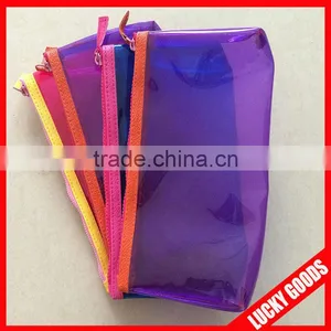 2014 Custom Transparent Colorful Zipper Pvc Poly Bag Wholesale thumbnail-1