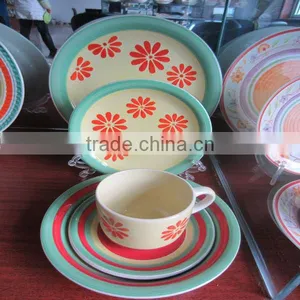 20pcs Color Striped Stoneware Dinnerware Set Wholesale thumbnail-1