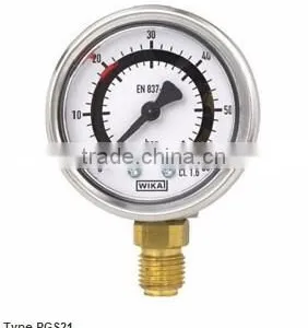 Bourdon Tube Pressure Gauges With Factory-Set Switch Contacts Stainless Steel Case Type PGS21 thumbnail-1