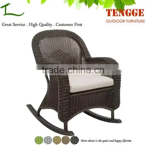 Patio Outdoor Black Color Wicker Rocking Outdoor Rattan Chair thumbnail-1