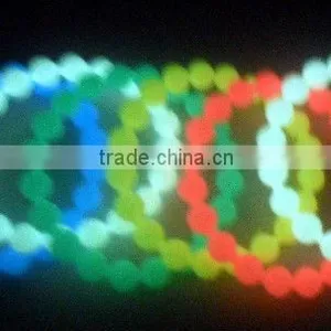 Christmas Decoration Glow in the Dark Bead Silicone Bracelet thumbnail-1