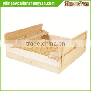 Strongbox Square Wooden Sandpit for Children thumbnail-1