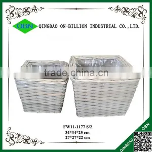 Hand Woven Wicker Flower Pot With Plastic Linning for Garden thumbnail-3