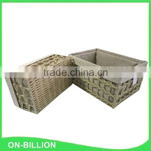 Decorative Woven Colorful Paper String Nest Basket thumbnail-1
