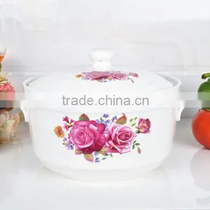 8" Porcelain Saucepan Microwave Oven With Porcelain Lid thumbnail-2