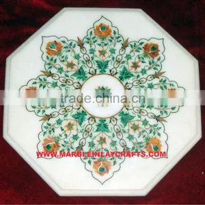 White Marble Inlay Coffee Table Tops thumbnail-1