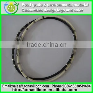 Black Silicone Bracelet and Necklace One Set thumbnail-1