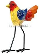 IRON PAINTED BIRD BLUE & RED thumbnail-1