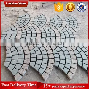 Fan-shape Granite Driveway Patio Pavers With Mesh Back thumbnail-3