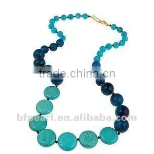 18" Turquoise and Lapis Lazuli Necklace thumbnail-1