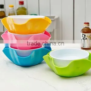 Multifunction 2 in 1 Plastic Fruit Dish, Dry Food Tray thumbnail-6