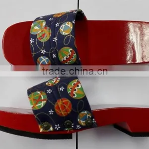Canvas Strap Colorful Wood Grain Eva Slipper Ladies thumbnail-2