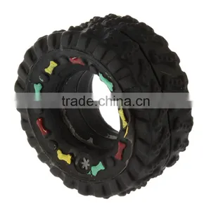 Free Shipping Animal Sounds Tire Shape Pet Dog Toy Puppy Cat Chews Squeaky Rubber Toys Squeaking 8*4cm Tire Pet Toys thumbnail-5