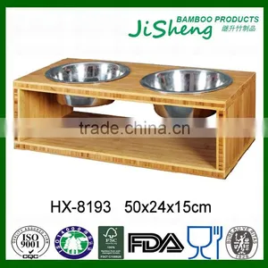 New Product Eco-friendly Bamboo Dog Pet Feeder thumbnail-1