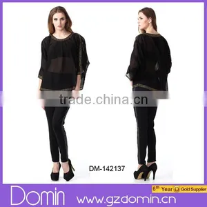 High Quality Fashion Embellished Tops Ladis Blouse thumbnail-1