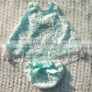 High Quality Baby Girl 2pcs Set,100%cotton 2pcs Lace Set for Infant Girls thumbnail-1