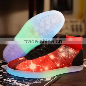 HFR-JS08 2015 Super Fashion Latest LED Glittering Canvas Shoe thumbnail-6
