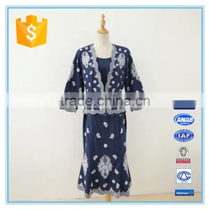 New Design 100% Ramie/linen Embroidery Classic Women Suits With Back Zipper thumbnail-1