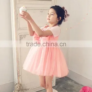New Fashion Baby Girl Dress Pink Party Children Dress For Summer thumbnail-3