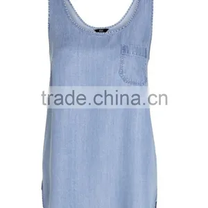 Fashion Good Quality Tencel Shell Women's t Back Tank Top thumbnail-4