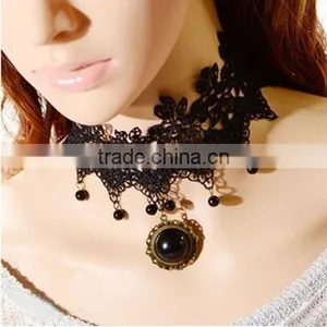 Retro Fabric Lace Collar Necklace Jewelry Wedding Party Bridal Gothic Lace Necklace thumbnail-2