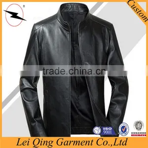 OEM Service Simple Designs Custom Slim Men Leather Jacket thumbnail-1