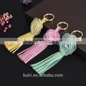 New Design Handmade DIY pu Rose Leather Tassel Bag Charms/iphone 7 Phone Cover Bag Pendant Pu-23 thumbnail-6