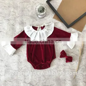Sweetly Baby Girls Long Sleeve Bodysuit Winter Velvet Baby Romper thumbnail-3