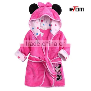 1533 Cartoon Child Flannel Robe Kids Bath Robe for Boys and Girls in Winter Robe Sleepwear thumbnail-1